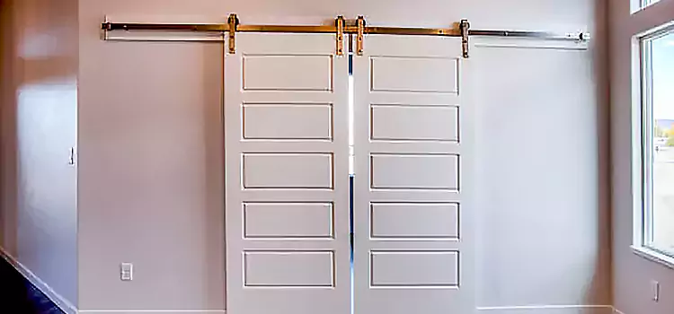 Glass Barn Door with Installation Hardware Kit Oak Forest
